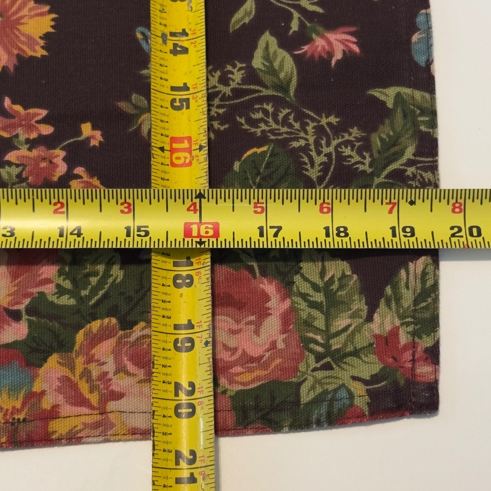 Lauren Ralph Lauren Floral Cloth Napkins Set 4 Brown Rose English Country 20x20 - Picture 8 of 9